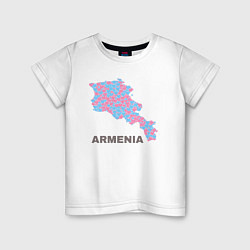 Футболка хлопковая детская Люблю Армению, цвет: белый