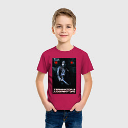 Футболка хлопковая детская Terminator JD, цвет: маджента — фото 2