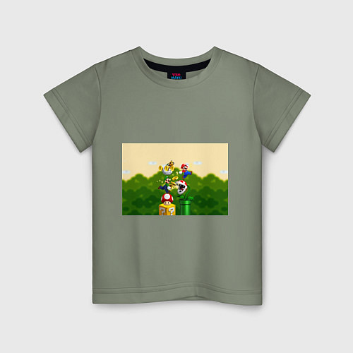 Детская футболка Mario Coins / Авокадо – фото 1