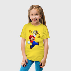 Футболка хлопковая детская Mario cash, цвет: желтый — фото 2