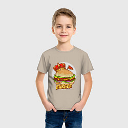 Футболка хлопковая детская Королевский бургер, цвет: миндальный — фото 2