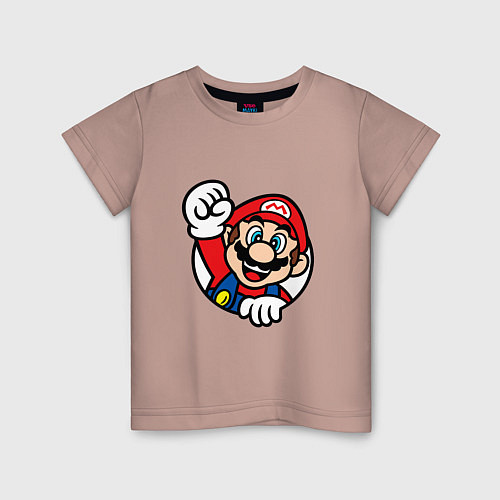Детская футболка MarioFace / Пыльно-розовый – фото 1