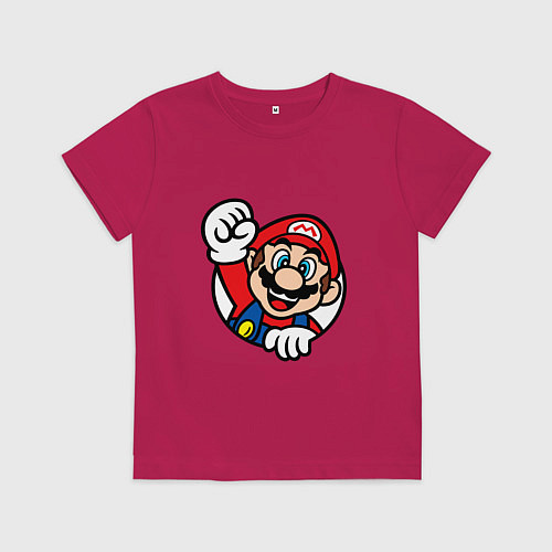 Детская футболка MarioFace / Маджента – фото 1