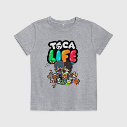Футболка хлопковая детская Toca Life, цвет: меланж