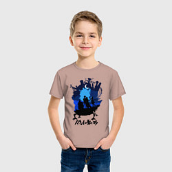 Футболка хлопковая детская Ходячий Замок Хаула, цвет: пыльно-розовый — фото 2