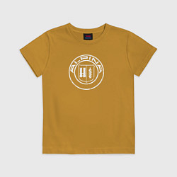 Футболка хлопковая детская Лого Alpina, цвет: горчичный