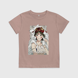 Футболка хлопковая детская Princеss mononoke, цвет: пыльно-розовый