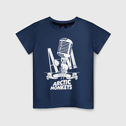 Футболка хлопковая детская Arctic Monkeys, рок, цвет: тёмно-синий