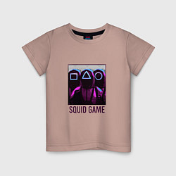 Футболка хлопковая детская Squid Game Band, цвет: пыльно-розовый