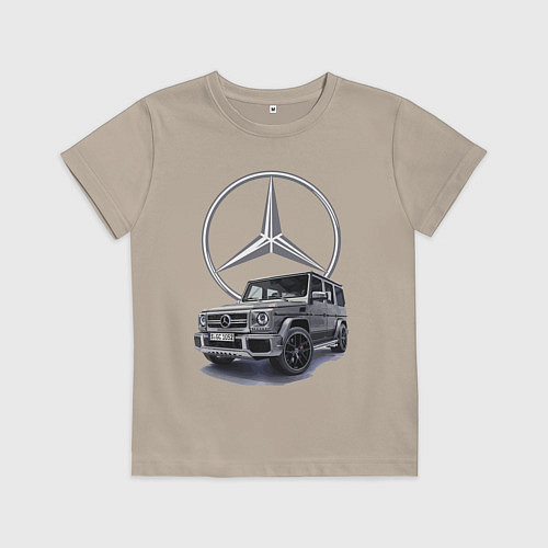Детская футболка Mercedes Gelendwagen G63 AMG G-class G400d / Миндальный – фото 1
