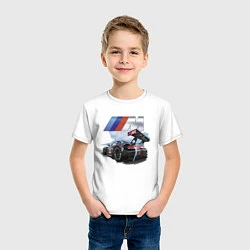 Футболка хлопковая детская BMW M POWER Motorsport Racing Team, цвет: белый — фото 2