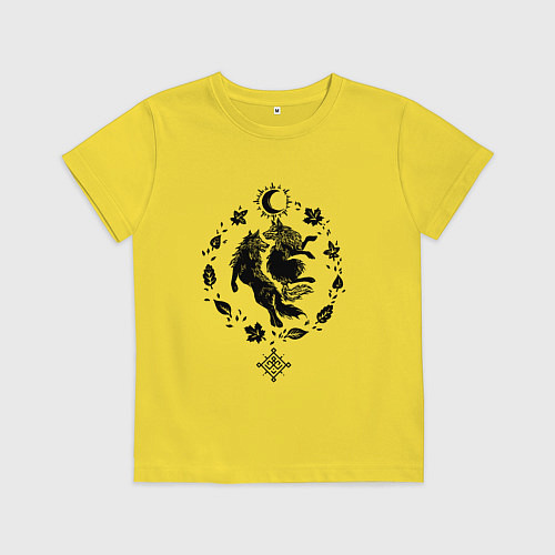 Детская футболка Волки из легенд / Желтый – фото 1