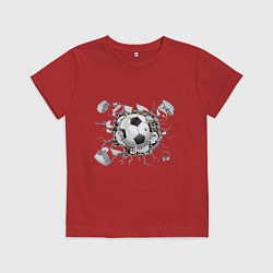 Футболка хлопковая детская Футбол внутри, цвет: красный