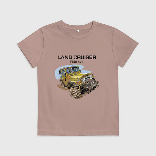 Детская футболка Toyota Land Cruiser FJ 40 4X4 / Пыльно-розовый – фото 1