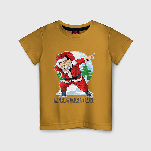 Детская футболка Весёлое рождество / Горчичный – фото 1