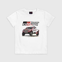 Футболка хлопковая детская Toyota Gazoo Racing Team, Finland Motorsport, цвет: белый