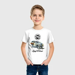 Футболка хлопковая детская Грузовик Тойота ретро, цвет: белый — фото 2