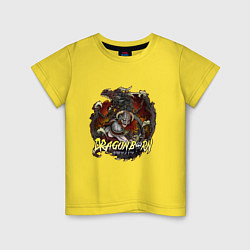 Футболка хлопковая детская TES SKYRIM DOVAHKIN FUS RO DAH, цвет: желтый
