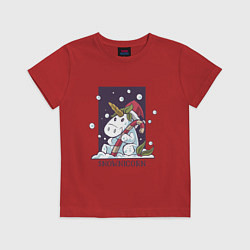 Футболка хлопковая детская Snownicorn, цвет: красный
