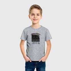 Футболка хлопковая детская Rocky Balboa Рокки Бальбоа, цвет: меланж — фото 2