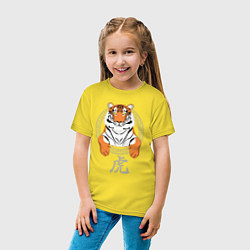 Футболка хлопковая детская Тигр в раме, цвет: желтый — фото 2