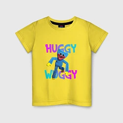 Футболка хлопковая детская Huggy Wuggy: Игрушка с зубами, цвет: желтый