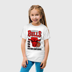 Футболка хлопковая детская Chicago Bulls NBA, цвет: белый — фото 2