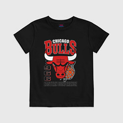 Футболка хлопковая детская Chicago Bulls NBA, цвет: черный