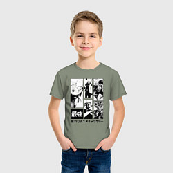 Футболка хлопковая детская Герои сенен манг One punch man one piece, цвет: авокадо — фото 2