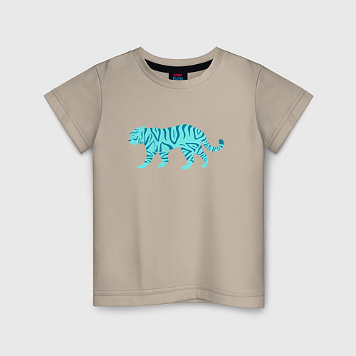 Детская футболка Водяной тигр 2022 / Миндальный – фото 1