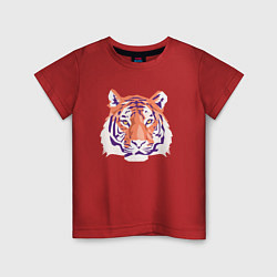 Футболка хлопковая детская Тигра оранжевый, цвет: красный
