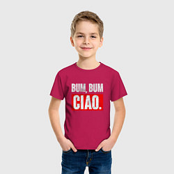 Футболка хлопковая детская BUM BUM CIAO БУМАЖНЫЙ ДОМ, цвет: маджента — фото 2
