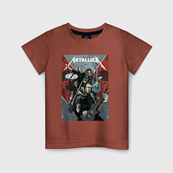 Футболка хлопковая детская Metallica - cool dudes!, цвет: кирпичный