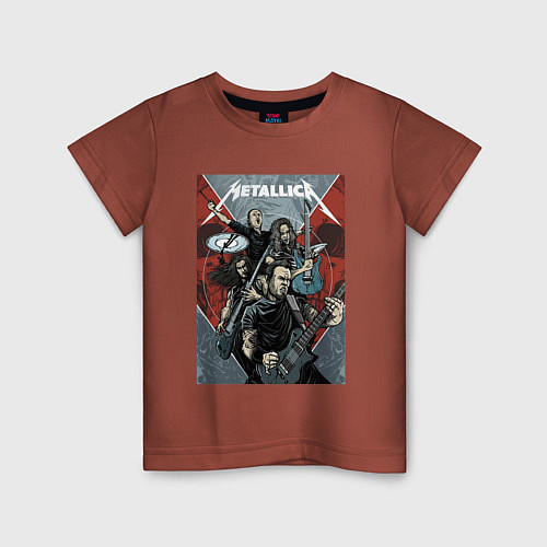 Детская футболка Metallica - cool dudes! / Кирпичный – фото 1