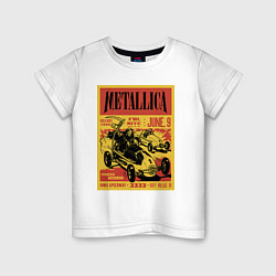 Футболка хлопковая детская Metallica - Iowa speedway playbill, цвет: белый