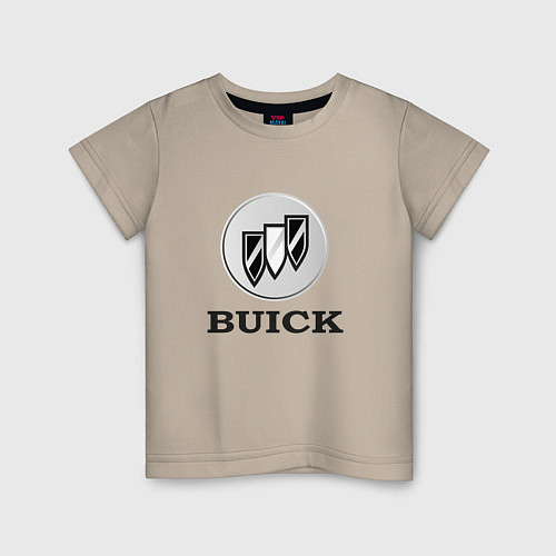 Детская футболка Gray gradient Logo Buick / Миндальный – фото 1