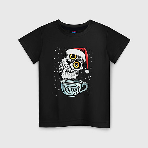 Детская футболка X-mas Owl / Черный – фото 1