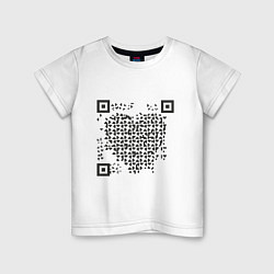 Футболка хлопковая детская QR Love, цвет: белый