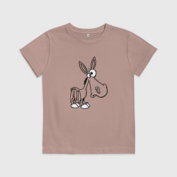 Футболка хлопковая детская Ослик удивленный, цвет: пыльно-розовый