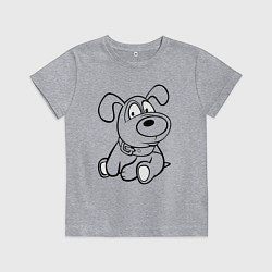 Футболка хлопковая детская Щенок глазастый, цвет: меланж