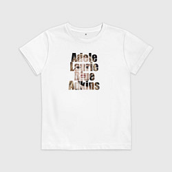 Футболка хлопковая детская Буквы Adele, цвет: белый