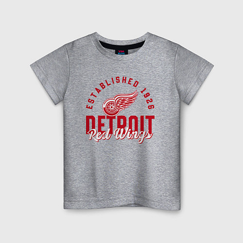 Детская футболка Detroit Red Wings Детройт Ред Вингз / Меланж – фото 1