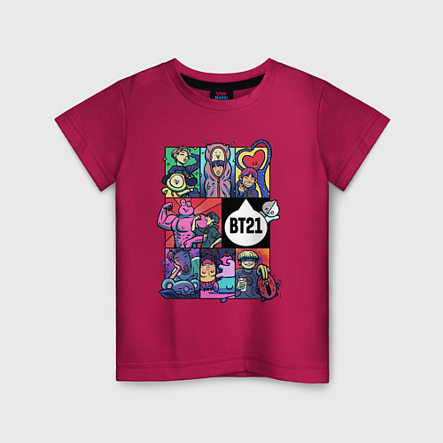 Детская футболка BT21 POP-ART / Маджента – фото 1