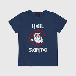 Футболка хлопковая детская HAIL SANTA CLAUS ГРЕШНЫЙ САНТА, цвет: тёмно-синий