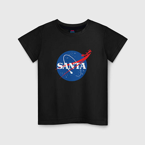 Детская футболка S A N T A NASA / Черный – фото 1