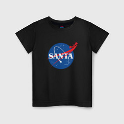 Футболка хлопковая детская S A N T A NASA, цвет: черный