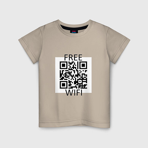 Детская футболка Бесплатный Wi-Fi / Миндальный – фото 1