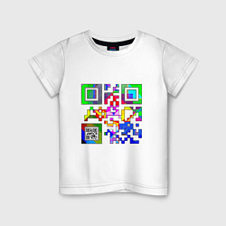 Футболка хлопковая детская Color QR, цвет: белый