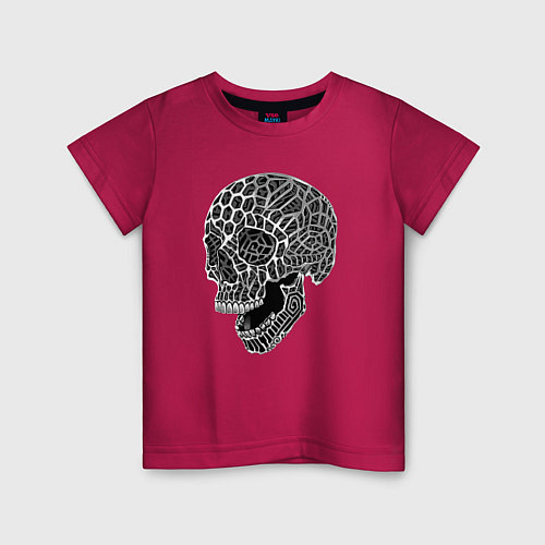 Детская футболка Резьба по черепу / Маджента – фото 1
