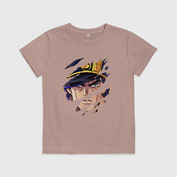 Футболка хлопковая детская JOJOS BIZARRE ADVENTURE, ГЛАВНЫЙ ГЕРОЙ, цвет: пыльно-розовый